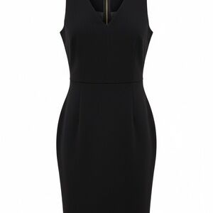 Calvin Klein Black Sheath Dress Womens Size 10 Sleeveless Sheer Mesh Back‎